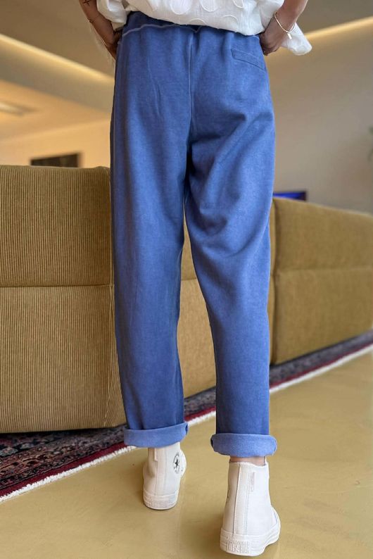 Anine Soft Touch Zip Jogger Washed Denim